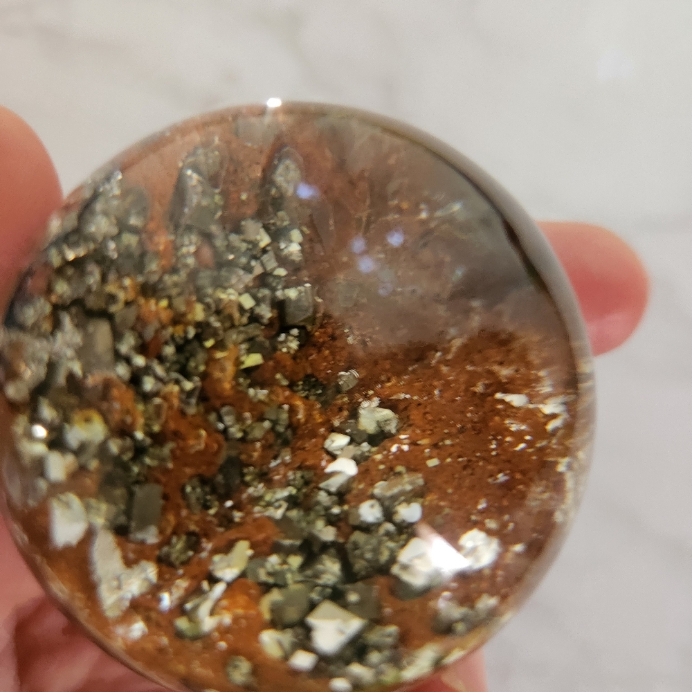 Pyrite in quartz sphere garden quartz sphere dream quartz sphere